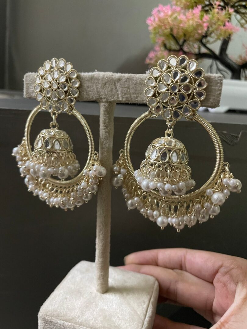 Pearl Jhumka Incircle Chandrabali